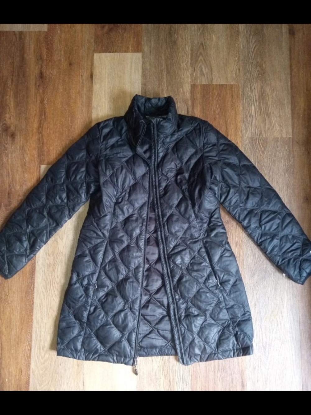 Eddie Bauer Black Quilted Long Puffer Coat
